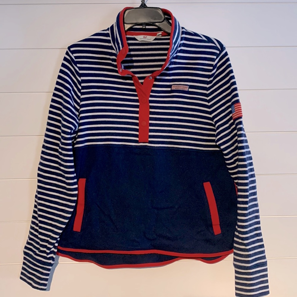 Vineyard Vines Womens size L Striped Americana Pullover